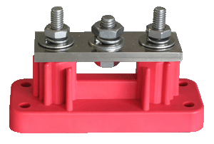 JEGS Four Post Terminal Bus Bar, 210 Amps, Red